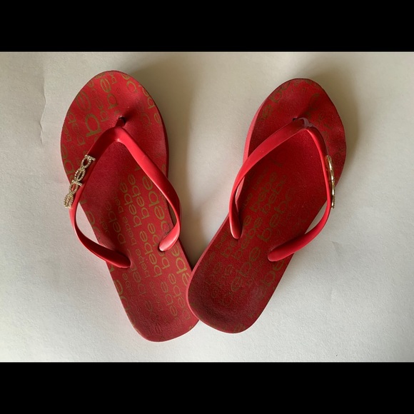 red bling flip flops